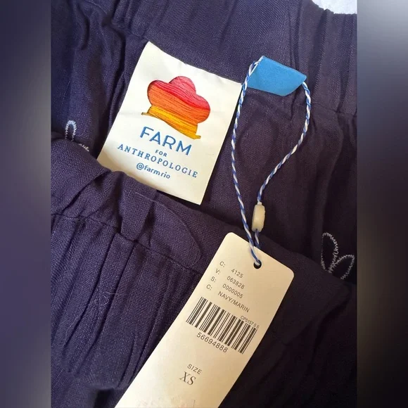 Farm Rio Embroidered Linen Romper NWT - Picture 8 of 8